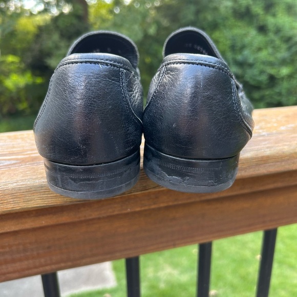 SALVATORE FERRAGAMO "MAGNIFICO" Black Leather Loafers Size 9 D - Picture 4 of 8
